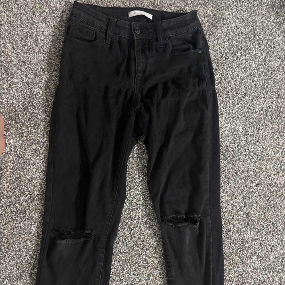 Eunina Black Ripped Skinny Jeans